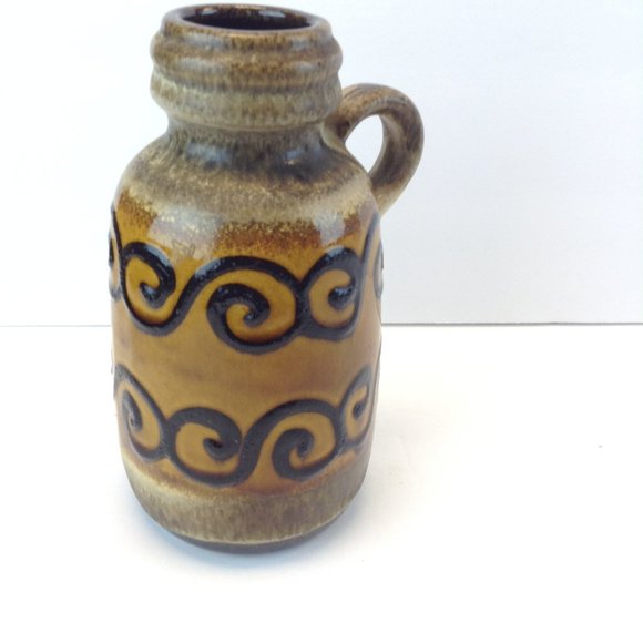 Vintage Scheurich Keramik West Germany Handled Jug Vase 413-20 Mid Century - Picture 9 of 9
